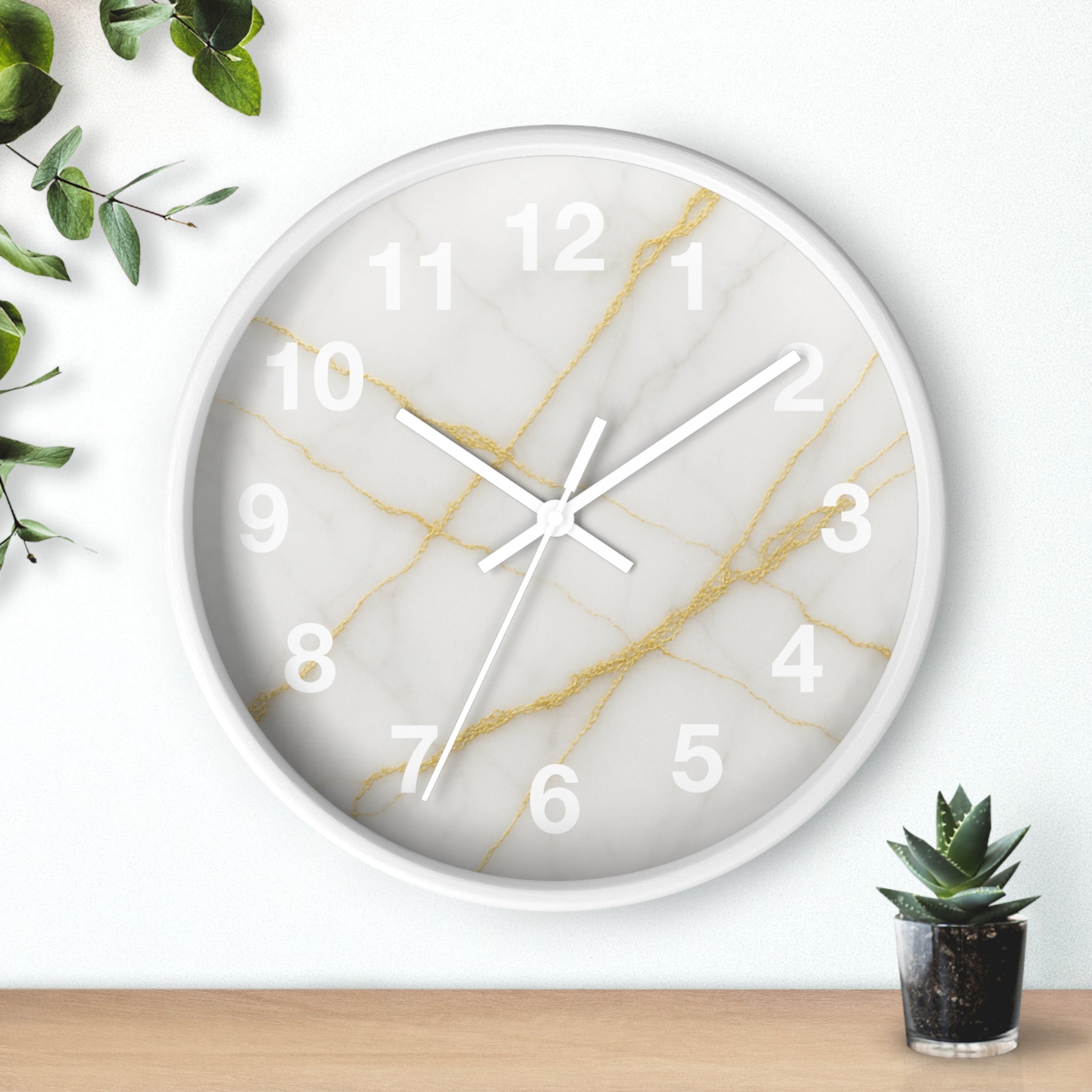Gold Marble Wall Clock