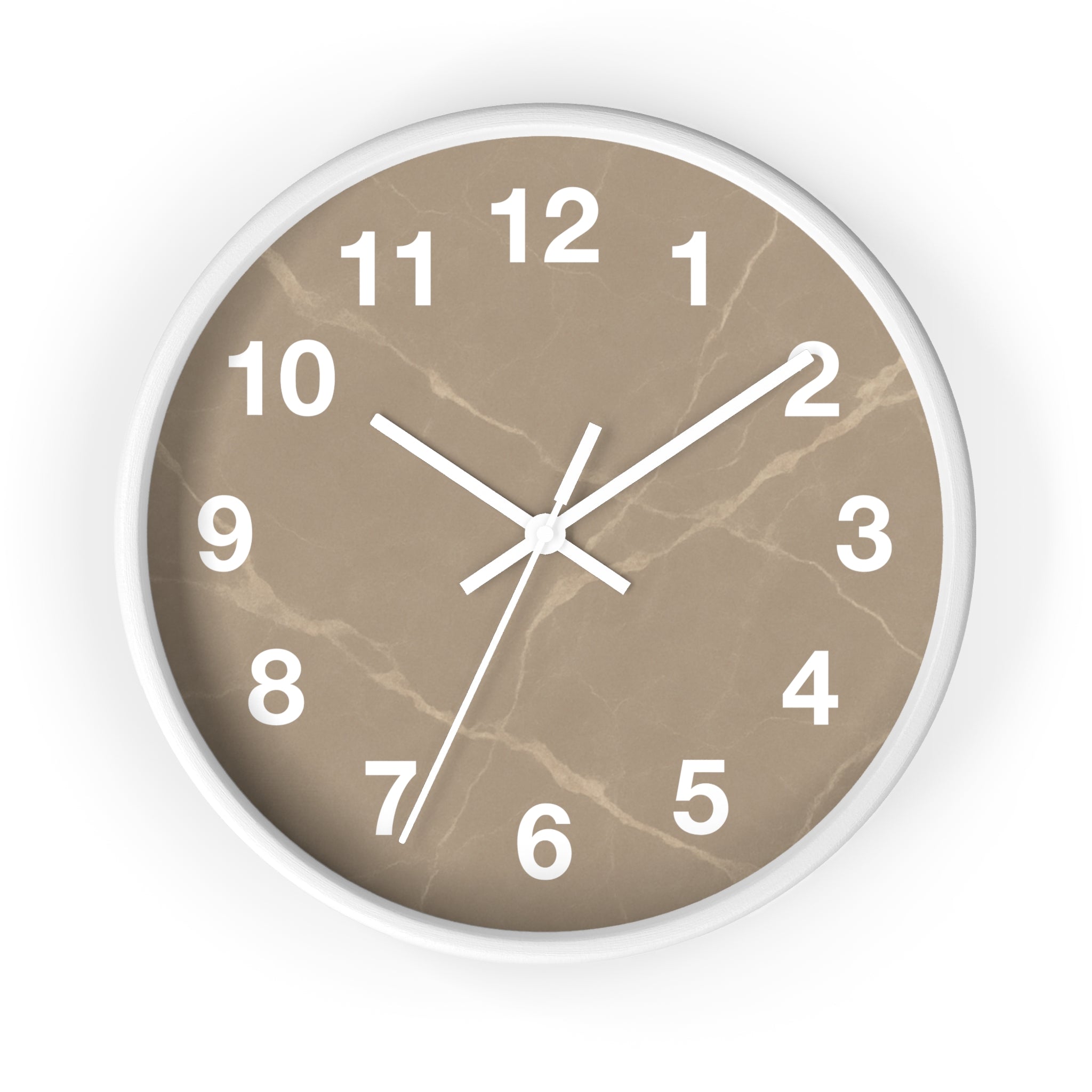 Taupe Marble Wall Clock