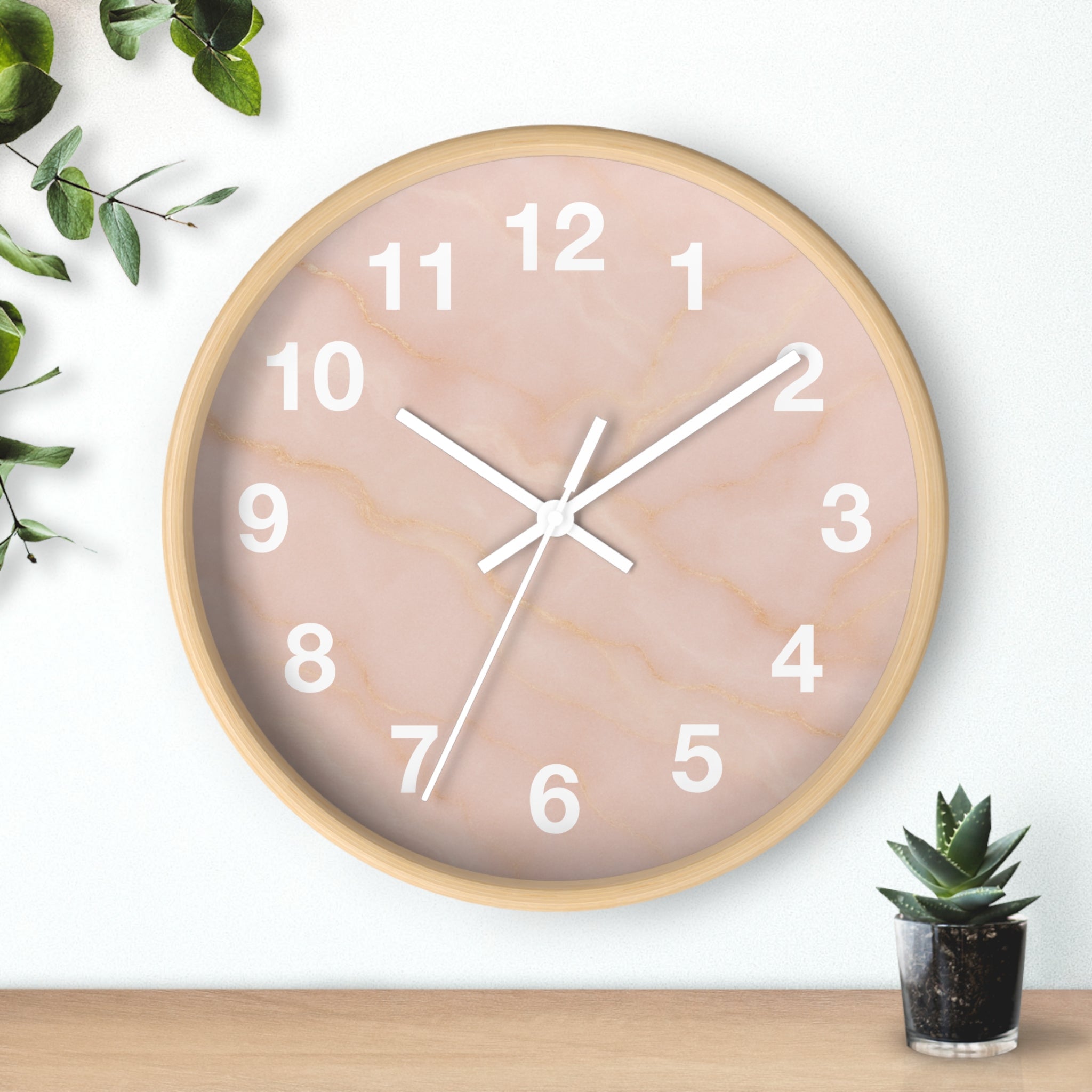 Pink Marble Wall Clock