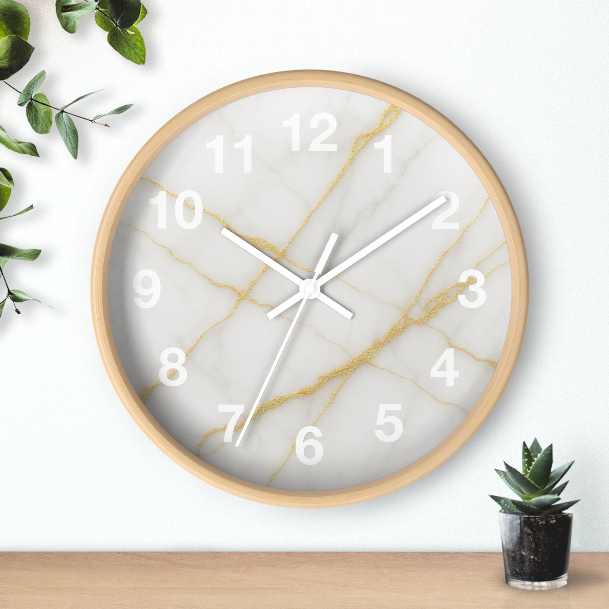 Gold Marble Wall Clock