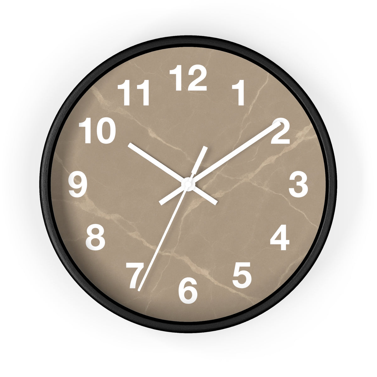 Taupe Marble Wall Clock